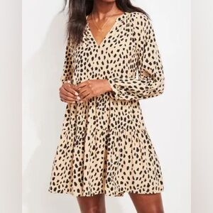 NWT Vineyard Vines Tan and Black Leopard Print Dress